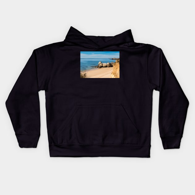 Praia da Rocha in Portimao, Algarve Kids Hoodie by homydesign